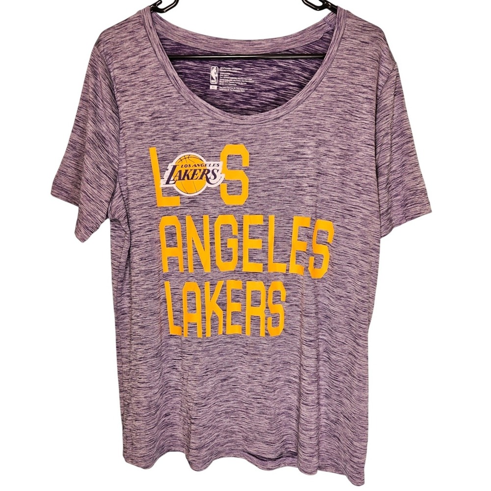 Los Angeles Lakers Purple Heathered Graphic T Shirt Womens XL NBA‎ Basketball